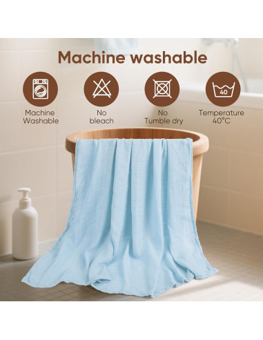 Mantas de Muselina MIGIOL 3 Piezas 119x119 cm Suaves y Transpirables