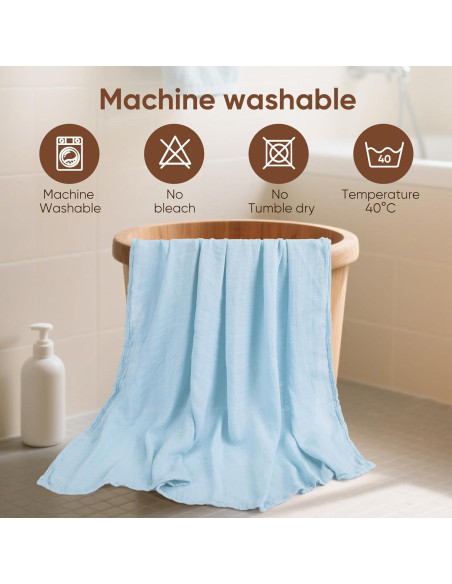 Mantas de Muselina MIGIOL 3 Piezas 119x119 cm Suaves y Transpirables