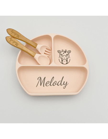 Juego de Alimentación Personalizado 6 Piezas Bebés Silicona