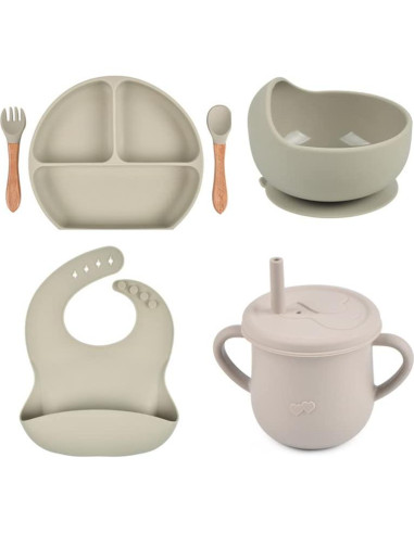 Juego de Alimentación Personalizado 6 Piezas Bebés Silicona