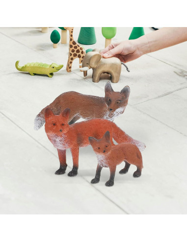 Conjunto de Figuras de Zorro Realistas STOBOK - 3 Piezas