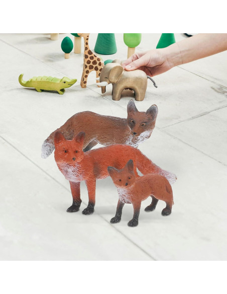 Conjunto de Figuras de Zorro Realistas STOBOK - 3 Piezas