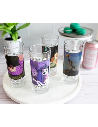 Conjunto de 4 Vasos Tumbler Disney Silver Buffalo 295 ml
