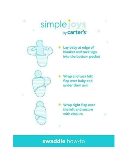 Mantas de Envueltas de Algodón Unisex Carter's - Paquete de 2