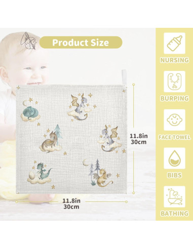 Paños de Muselina para Bebés vvfelixl 30x30 cm 3 Piezas