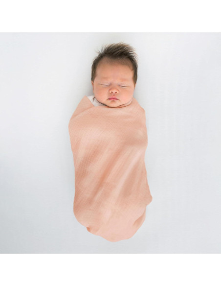 Manta de Muselina de Algodón SwaddleDesigns 116x116 cm Melocotón