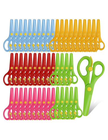 50 Tijeras de Plástico de Seguridad para Niños Dcocdeely