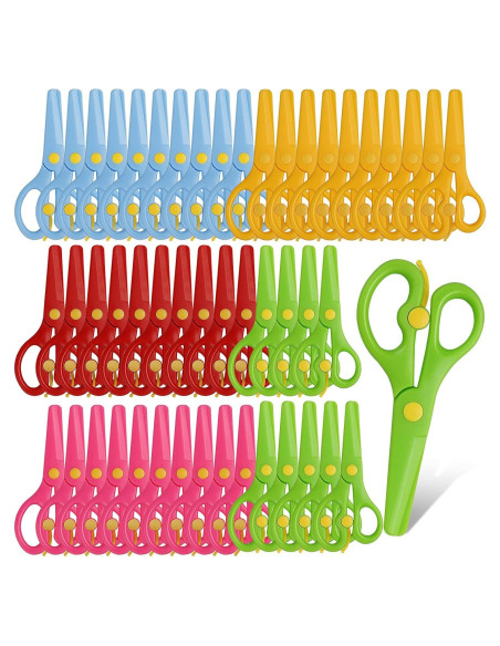 50 Tijeras de Plástico de Seguridad para Niños Dcocdeely