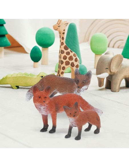 Conjunto de Figuras de Zorro Realistas STOBOK - 3 Piezas