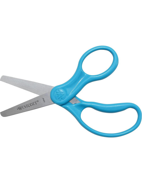 Tijeras Westcott 15968 para Niños, Punta Roma 12.7 cm Azul Neón Tijeras Westcott 15968 para Niños, Punta Roma 12.7 cm Azul Neón