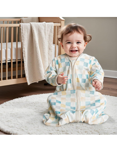 Saco de Sueño 0-3 Meses Algodón Beige y Gris 0.5 Tog