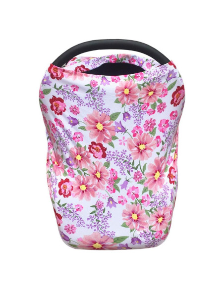 Funda para Asiento de Auto Bebé Synrroe Floral Rosa Morado