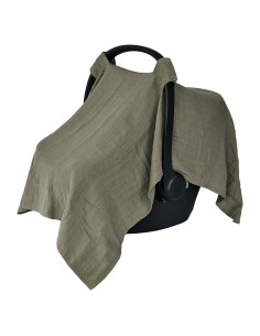 Funda de Asiento de Coche Huxie 100% Algodón Orgánico Verde Salvia