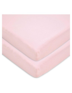 Sábanas Ajustables para Cuna Mini TL Care 100% Algodón Rosa 61x96.5 cm
