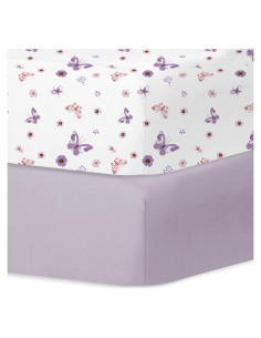 Sábanas Ajustadas para Cuna Little Grape Land - 2 Piezas Microfibra