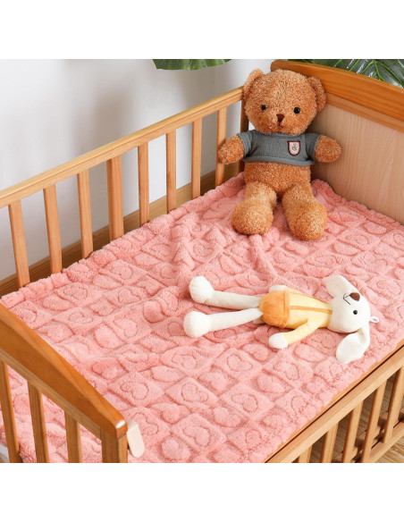 Manta para Bebé Excervent 3D Cuadrillé Rosa 76x102 cm