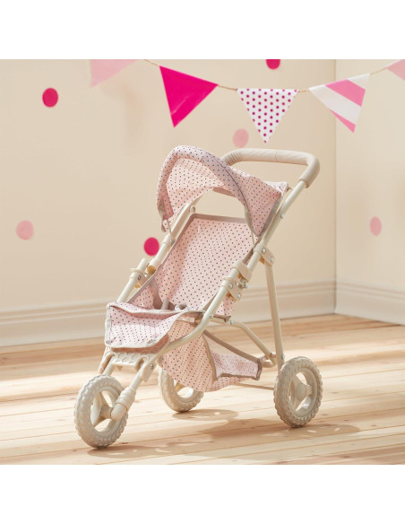 Carrito de Muñecas Jogging Olivia's Little World Rosa y Crema
