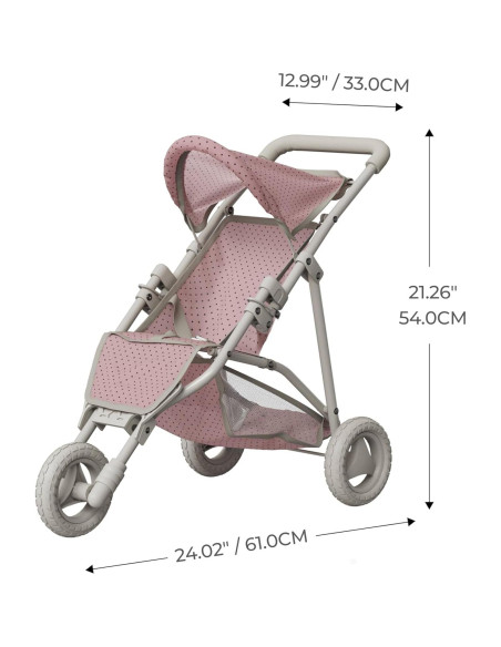 Carrito de Muñecas Jogging Olivia's Little World Rosa y Crema