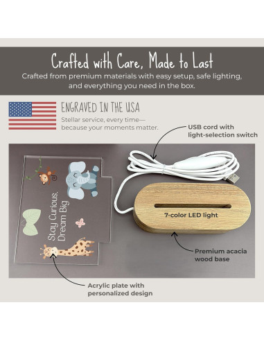 Luz Nocturna LED The Little Stork Jungle 7 Colores 312g