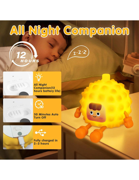 Luz Nocturna Ajustable Miedecdel, Silicona, 3 Brillos, 248g