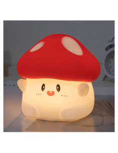Lámpara de Noche de Hongo AVEKI Rojo Recargable Táctil