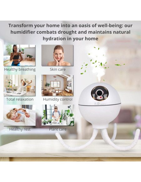 Humidificador Ultrasónico Pulpo Genérico 400ml con Luz Nocturna