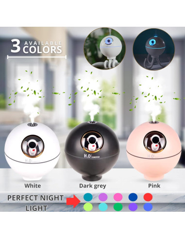 Humidificador Ultrasónico Pulpo Genérico 400ml con Luz Nocturna