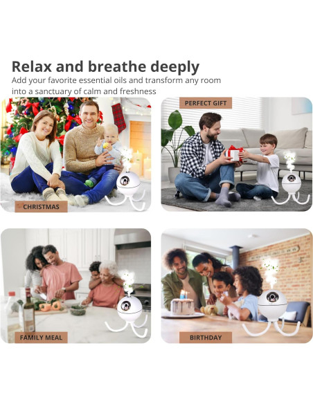 Humidificador Ultrasónico Pulpo Genérico 400ml con Luz Nocturna