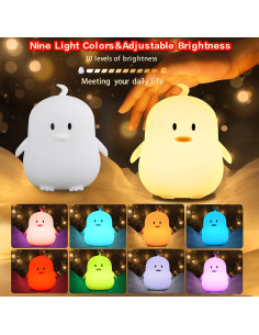 Luz Nocturna Pingüino WHA&DARREN Recargable para Niños 2