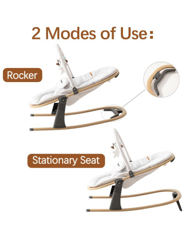 Silla Balancín Swegrow para Bebés - 2 en 1, Ajustable, Blanco