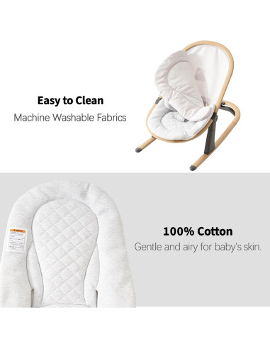 Silla Balancín Swegrow para Bebés - 2 en 1, Ajustable, Blanco