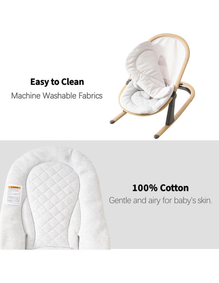Silla Balancín Swegrow para Bebés - 2 en 1, Ajustable, Blanco