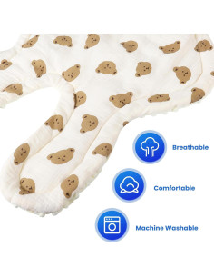 Funda Cojín 2 en 1 para Asiento de Coche Bebé Osos 2