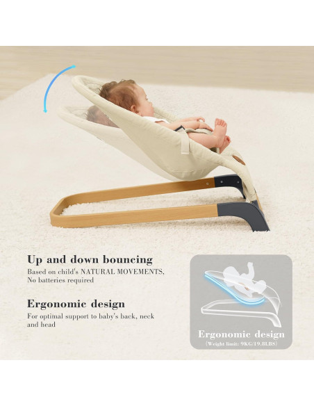 Rebotador y Columpio para Bebés Angelbliss con Detección de Llanto