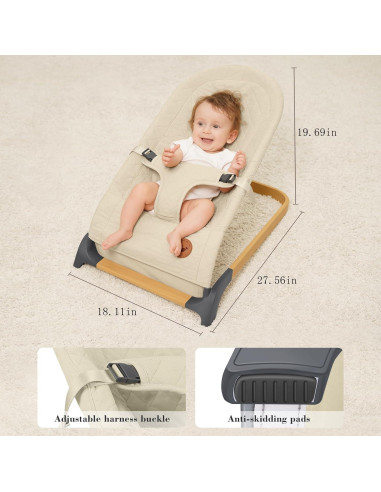 Rebotador y Columpio para Bebés Angelbliss con Detección de Llanto