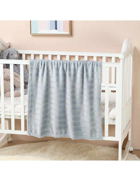Manta Ligera Acogedora CREVENT 76x102 cm para Bebés Gris Claro