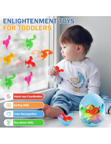 Tazas de Succión de Dinosaurios Tepear - 16 Piezas para Bebés