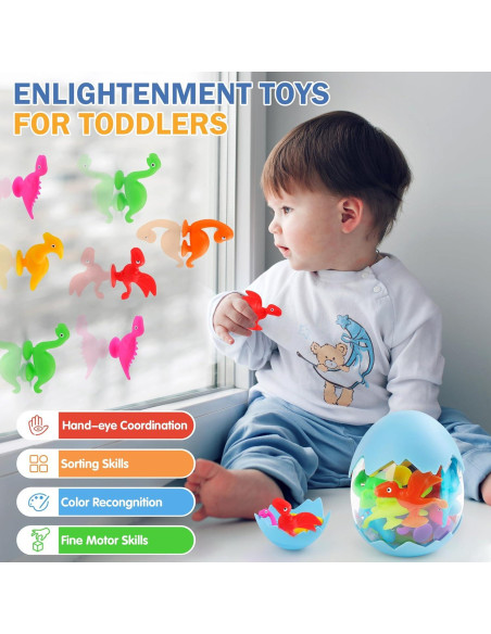 Tazas de Succión de Dinosaurios Tepear - 16 Piezas para Bebés Tazas de Succión de Dinosaurios Tepear - 16 Piezas para Bebés