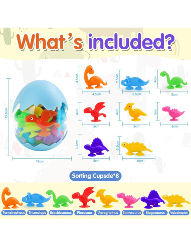 Tazas de Succión de Dinosaurios Tepear - 16 Piezas para Bebés