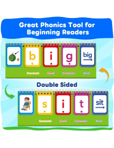 Juego de Tarjetas de Flash CVC para Aprendizaje Infantil - 82 Piezas 2