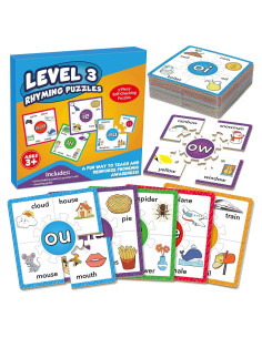 Juegos de Rompecabezas de Fonética Edulok - 15 Tarjetas para Niños