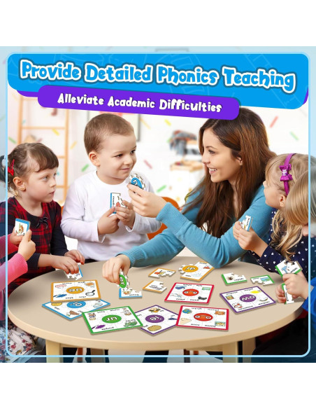 Juegos de Rompecabezas de Fonética Edulok - 15 Tarjetas para Niños