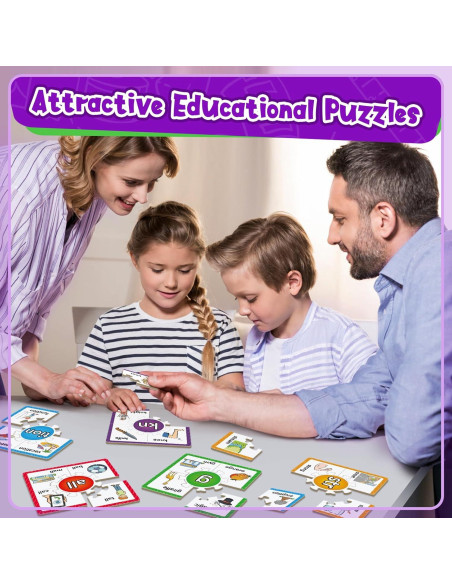Juegos de Rompecabezas Fonéticos Edulok - 15 Tarjetas para Preescolar