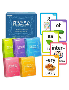Tarjetas de Flash Fonéticas QUOKKA 260 Piezas para Niños 3-8 Años