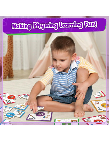 Juegos de Rompecabezas Fonéticos Edulok - 15 Tarjetas para Preescolar