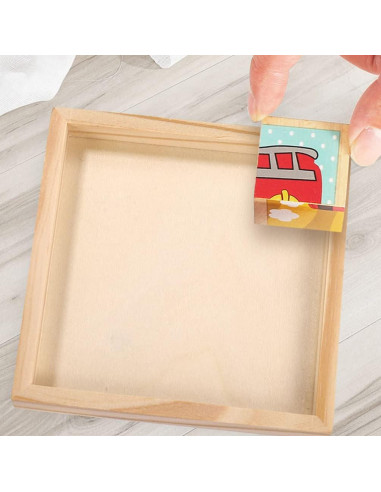 Juego de 5 Bandejas de Madera Anidadas SEWACC Cuadradas