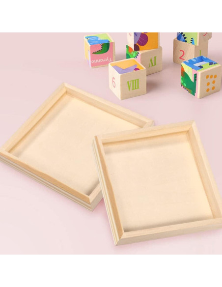 Juego de 5 Bandejas de Madera Anidadas SEWACC Cuadradas