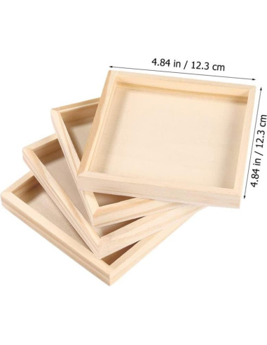 Juego de 5 Bandejas de Madera Anidadas SEWACC Cuadradas