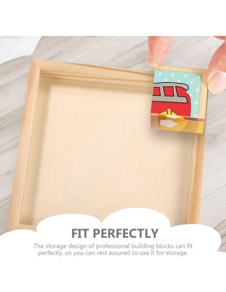 Juego de 5 Bandejas de Madera Anidadas SEWACC Cuadradas