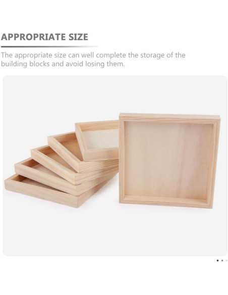 Juego de 5 Bandejas de Madera Anidadas SEWACC Cuadradas